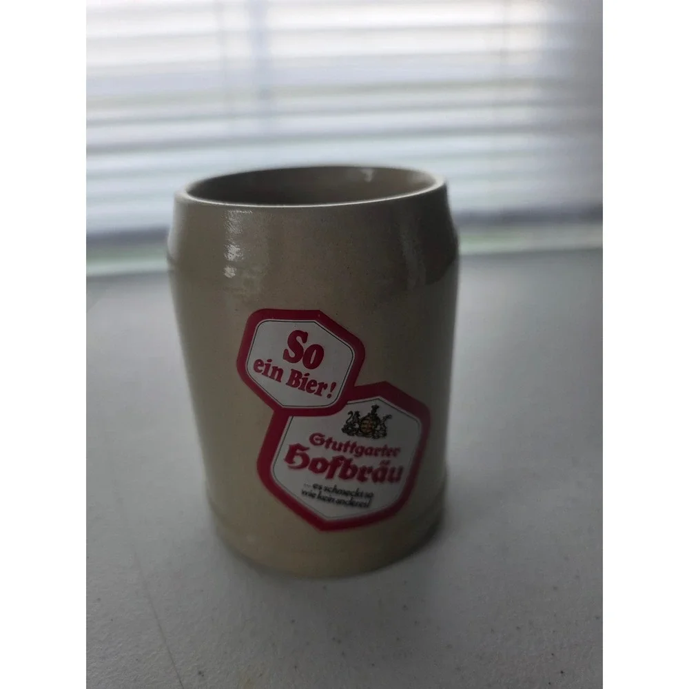 Vintage Stuttgarter Hofbräu German Beer Stein Ceramic Mug So ein Bier Ambest